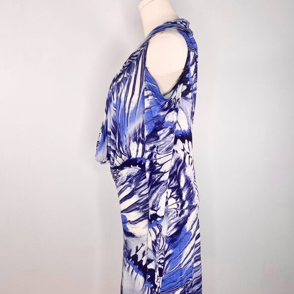 Jean Paul Gaultier - Blue Psychedelic Marble Cowl Neck Dress - Picture 13 of 16
